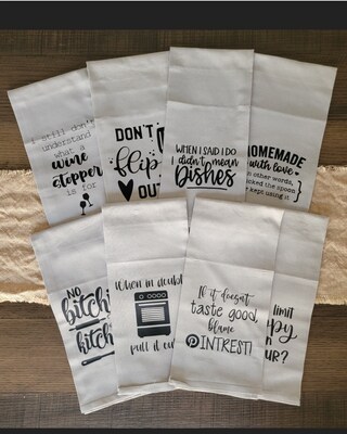 Sarcastic Kitchen Towels, Funny Dish Towels, Gift Idea, Housewarming Gift, Hostess Gift, Mother's Day Gift, Birthday Gift - image1